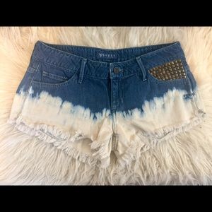 GUESS Festival Ready Low Rise Cutoff Denim Shorts